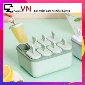Khuôn Làm Kem Que 8 Cây - Khay Làm Kem Nhựa Nguyên Sinh An Toàn Chống Mùi Tuyệt Đối - Khuôn Làm Kem 8 Que Có Nắp Đậy Kháng Khuẩn Tiện Lợi