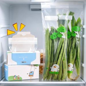YESPERY 15Pcs/box Reusable Food Sealed Bag Transparent Storage Bag Food Grade Refrigerator Fresh-keeping Bag for Long Strip Vegetable Fruit