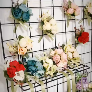 1 PCS Silk Chest Flower Simulated Rose Corsage Groom Bride Wedding Supplies Easy To Wear Chest Pins