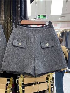 High Waist Wide Leg Pants Womens plus Size Autumn New Style Casual Pants Woolen Miniature Wind Loose Fit Straight Leg Trousers