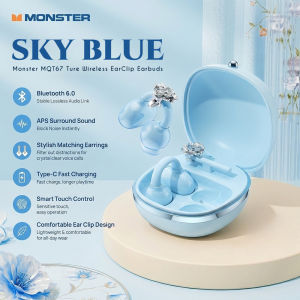 Monster | Monster Maxstar OWS Earclip Earbuds 360° Stereo Bluetooth 6.0 Headphone Jewelry Earring TWS Wireless Earphone for Ladys Gift
