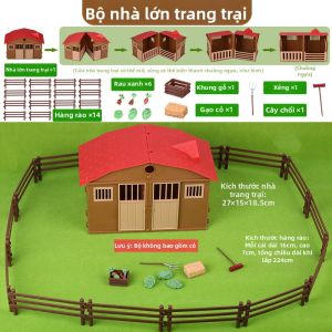 HANYIMOWAN | Mô Hình Động Vật và Cây Cỏ Nông Trại cùng Hàng Rào Trang Trí