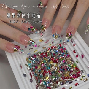 Trendy Flashy Colorful Mixed Nail Rhinestones