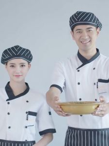 Cotton Chef Uniform for Men Chef Costume Plus Light Breathable Multiple Scenarios Wear-Resistance Oilproof Kitchen Catering Uniform Work Clothes Hotel Restaurant