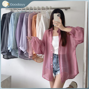 Korean Style Sunscreen Chiffon Shirt Bat Sleeve Long Sleeve Casual Loose Shirt For Women