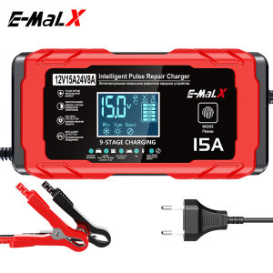 Car Battery Charger 12V 24V 15A 8A Smart Fast Charging For Car Truck Batteries Charge Pulse Repair for AGM GEL WET Lead Acid