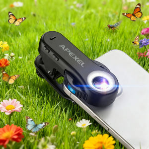 Ống Kính Kính Hiển Vi APEXEL 2025 HD 40X/80X/120X Với Đèn LED Kẹp Đa Năng Cho iPhone 17/16/16 Pro Max Và Điện Thoại Thông Minh Android - Ống Kính Điện Thoại Di Động 3 Trong 1