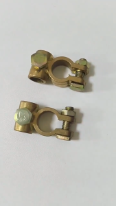 (2Pcs)Battery Terminal Clamp Durable Brass Plated Car Battery Terminal Clip