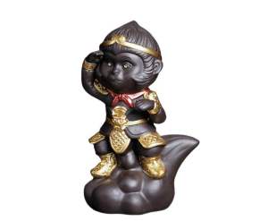 (ตู้เขียว)หุ่นปั้นดินเผาสภาลิงขี่เมฆ ตู้ลิง สูง 15 cm ตู้ตะไคร่ พิพิธภัณฑ์สัตว์น้ำอุปกรณ์ตกแต่งตู้ปลาตู้ไม้น้ำพร้อมส่งในประเทศไทย