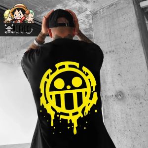 Bandai | One Piece Luffy Anime Print Graphic T Shirts Men Summer Y2k Clothes Cotton Casual Oversized Short Sleeve Tee Tops Street Trend