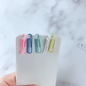 Klip Kertas Warna Metalic Isi 80pcs Klip Kertas Warna Macaron