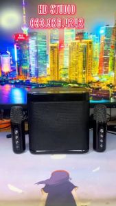 Loa Bluetooth Karaoke YS-203 Kèm 2 Tay Mic Không Dây Điều Chỉnh Đổi GiọngHát Song Ca Loa YS203 Dễ Dàng Sử Dụng