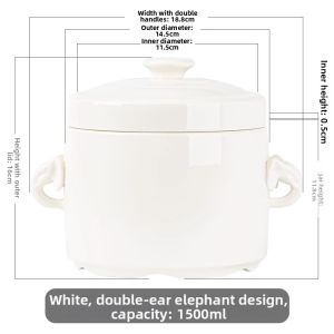 Ceramic Water-bath Soup Stewing Pot With Lid
