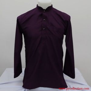 READY STOCK ~ KURTA WARNA DARK PURPLE / MANGOESTEEN UNGU SLIM FIT KAIN COTTON DEWASA & BUDAK BAJU KURTA RAYA D009K / KD