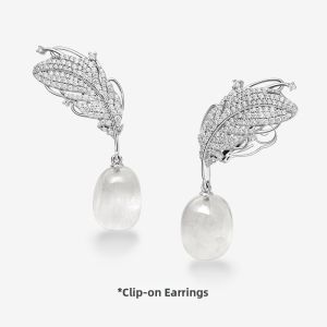 HEFANG Jewelry | Elegant White Crystal Earrings
