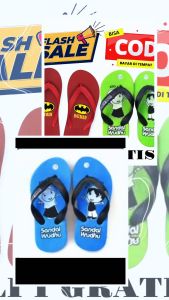 Promo Beli 1 Gratis 1 Sandal Jepit Anak Laki/Perempuan Spiderman & Sandal Wudhu
