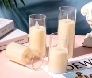 Glass Flameless Candles 3D Effect LED Candles for Home Decor