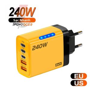 EOENKK | Sạc Nhanh USB C PD 5 Cổng Hỗ Trợ Quick Charge 3.0 Type C Dành Cho iPhone 16 15 Samsung Xiaomi Huawei - Tiện Lợi Khi Đi Du Lịch