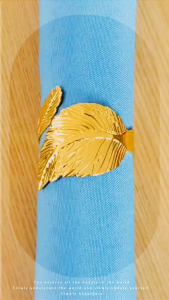 5pcs Napkin Ring Gold Sliver Decor Fine Dining Cincin Napkin Cincin Serbet Bentuk Daun