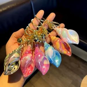 Electroplated Colorful Conch Keychain Pendant Laser Keychain