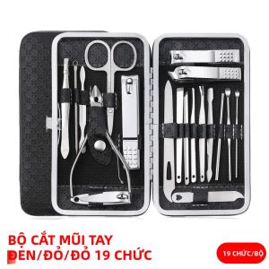 Bộ Dụng Cụ Chăm Sóc Móng Chuyên Nghiệp 19 Món Với Hộp Đựng Du Lịch - Kéo Cắt Móng Bằng Thép Không Gỉ Dụng Cụ Chăm Sóc Móng Tay Và Móng Chân