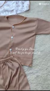 New Promo 3 Setel Baju Bayi Baru Lahir Tangan Pendek Usia 0 - 4 Bulan