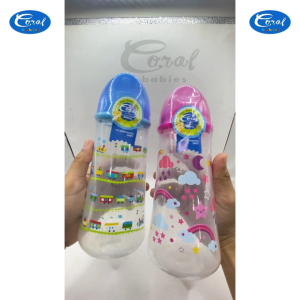 Coral Babies™ 14oz Wide Neck Clear Baby Feeding Bottle – Safe Durable and Eco-Friendly