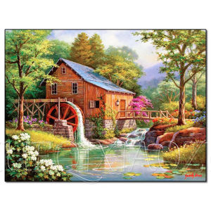 Landscape Garden Tree House Rectangle Paper Jigsaw Puzzle 1000pcs For Adults Home Decoration Art Gift Family Game