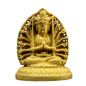 Boxwood Carving Buddha Statue Zodiac Guardian Bodhisattva Home office Protection & Good Fortune Decor Amitabha Buddha Guanyin Acala