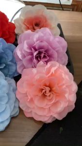 Đầu bông hoa giả Cúc Mặt trời vải lụa bông to 10cm- vải lụa 7 lớp  Phụ kiện trang trí