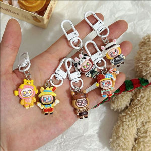 1/6Pcs Variety Styles Labubu Keychain Pendant Dress up Labubu Little Monster Sheep Keyring Backpacks Hangings Decoration Accessries Gifts