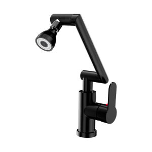 YALANDENG | Copper Mechanical Arm Water Faucet Basin Kitchen Bathroom Cold Hot Basin