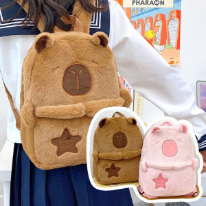 SEHENA Kawaii mới capybara sang trọng Ba lô cho phụ nữ đa năng phim hoạt hình vui nhộn capibala túi công suất lớn Tote Túi Quà Tặng trẻ em