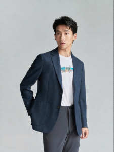 Autumn New Business Casual Sport Solid Color Texture Mens Blazer