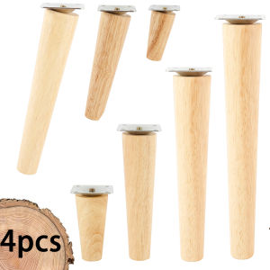 4Pcs Furniture Legs Solid Wood Sofa Table TV Cabinet Support Stabilize Feet Non-slip Tea table Wardrobe Oblique/Straight