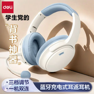Deli Childrens Bluetooth Headset for Reading And Memorization Wireless Over-Ear Student Earbuds with Mic Universal Compatibility