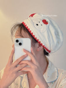 Cute Apple Puppy Hair-Drying Cap: A Super Absorbent and Quick-Drying Solution for Children's Bathing