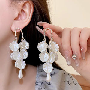 Shell Pearl Tassel Earring Women Korean Fashion Elegant Earrings Accessories Jewelry for Girls