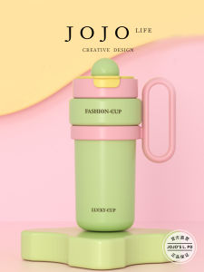 JOJOS L. PD Brilliance Large Capacity Stainless Steel Insulated Straw Cup Simple Design round Cylinder Shape Universal Season Use