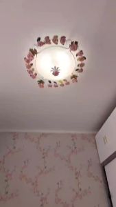 Romantic rural rose ceiling light iron flower lamp for room bedroom light study restaurant ceiling lamp