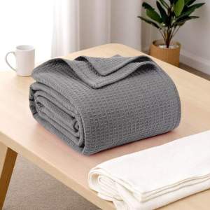 Selimut Hospital Waffle Blankets Hospitals & Hotels Luxury 100% Cotton THERMAL QUEEN BLANKET