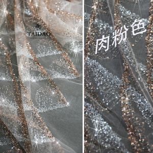 Nordic Style Mermaid Tail Lace Embroidery Decoration Beads Sequins Bridal Gown Dress Material Fish Scale Brightening Accessories