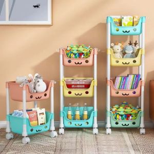 Floor Standing Multipurpose Storage Rack Multi-layer Plastic Mobile