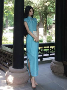 CHANGTONG | Traditional Style Improved Cheongsam Dress Summer Wear