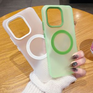 โปร่งแสง Matte ผิวรู้สึกไร้สายป้องกันสําหรับ Motorola Motor Edge 50 Neo G35 S50 สําหรับ Magsafe ฝาหลังแม่เหล็ก