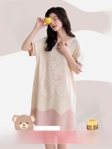 MiiOW | ชุดนอนผู้หญิงฤดูร้อน Catman ผ้าฝ้ายแท้ระบายอากาศได้ดี หลวมสบาย น่ารัก หวาน เสื้อผ้าใส่อยู่บ้านสำหรับเด็กผู้หญิงอายุน้อย