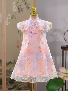 Princess Style Cheongsam Dress for Little Girls Summer New Arrival Childrens National Fashion Small Girl Dress Cheongsam Skirt