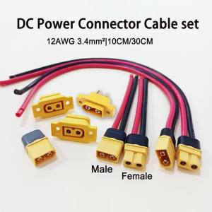 12AWG 3.4mm² Male Female DC Power Connector Cable Set Plug with Sheath Version 10/30CM for RC Model Battery & ESC