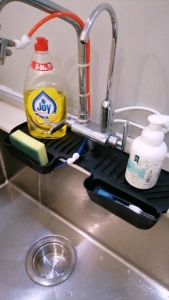 Kitchen Sink Splash Guard Sponge Holder Silicone Mat Bekas Sabun Basuh Pinggan