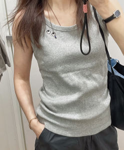 Womens Loose Fit Ribbed Vest Embroidered Eyelet Top Summer 2025 Fashion Slimming Versatile Spicy Girl Style 477650